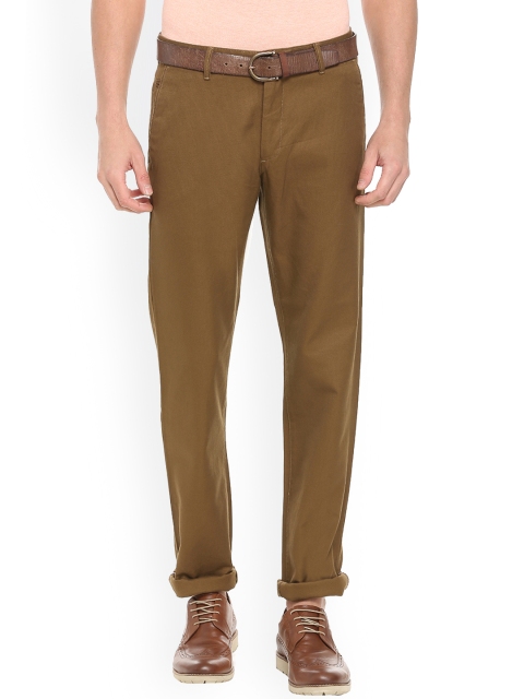 

Van Heusen Sport Men Khaki Slim Fit Solid Regular Trousers