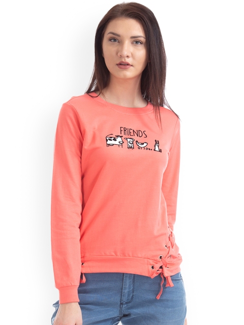 Sugr Women Pink Printed Sweatshirt