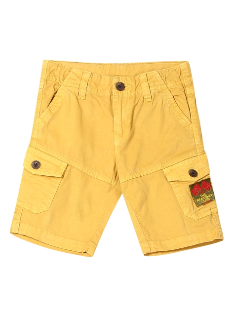 

Cherokee Boys Yellow Solid Regular Fit Cargo Shorts