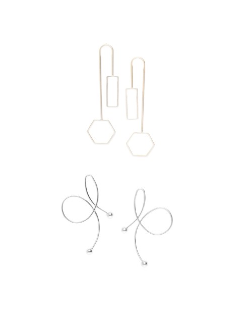 

PRITA Gold-Toned Contemporary Studs