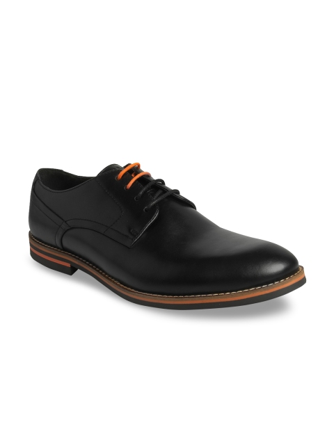 

TONI ROSSI Men Black Leather Formal Derbys