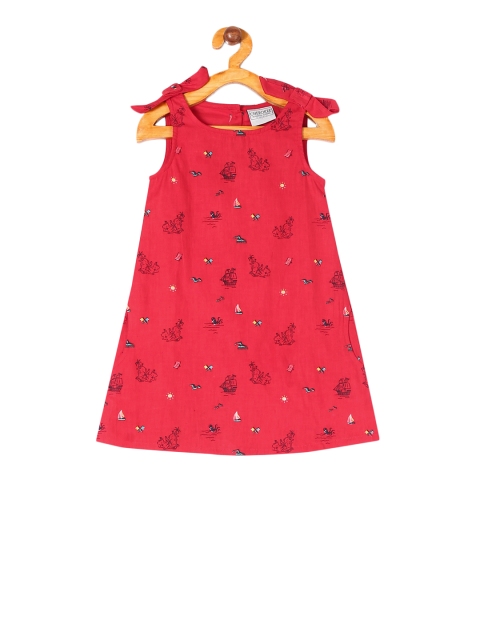 

Cherokee Girls Red Quirky Printed A-Line Dress