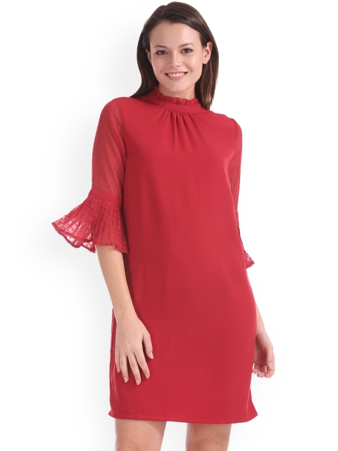 

ELLE Women Red Solid A-Line Dress