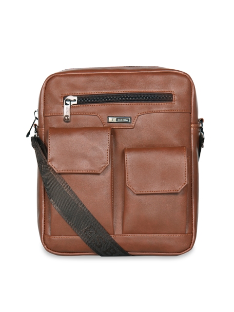 

ESBEDA Tan Brown Solid Messenger Bag