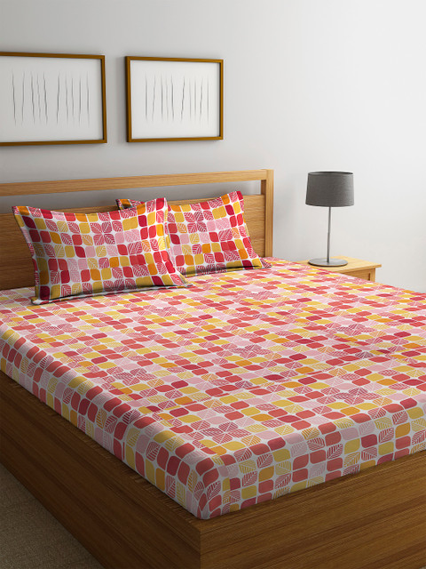 

Cortina Multicoloured Floral 120 TC Cotton 1 Queen Bedsheet with 2 Pillow Covers, Multi