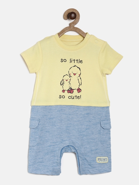 

MINI KLUB Boys Blue & Yellow Printed Romper