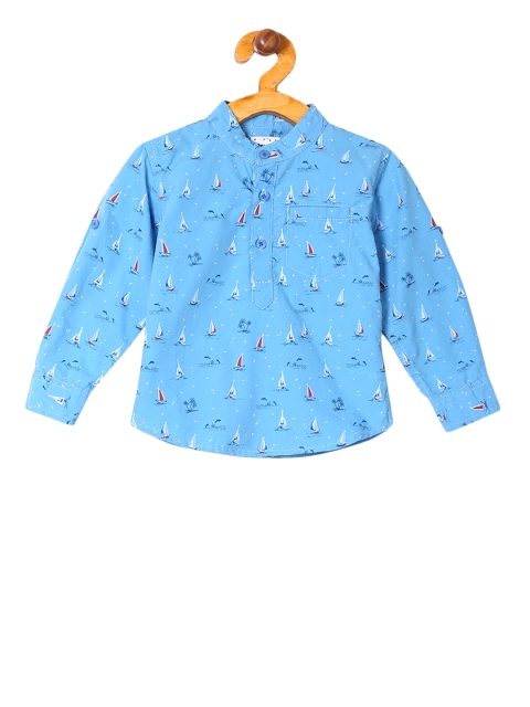 

Donuts Boys Blue Regular Fit Printed Casual Shirt