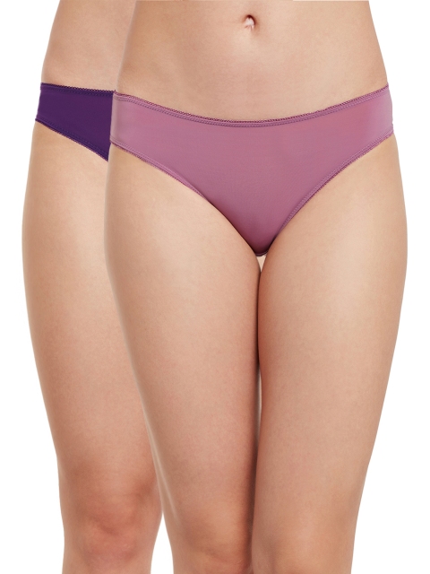

SECRETT CURVES Women Pack of 2 Solid Bikini Briefs OFUEDC, Purple