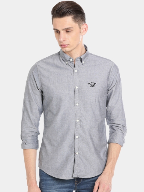 

Bar Harbour Men Grey Comfort Slim Fit Solid Casual Shirt