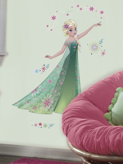 Asian Paints Unisex Multicoloured Frozen Elsa Fever Peel and Stick Wall Sticker, Multi