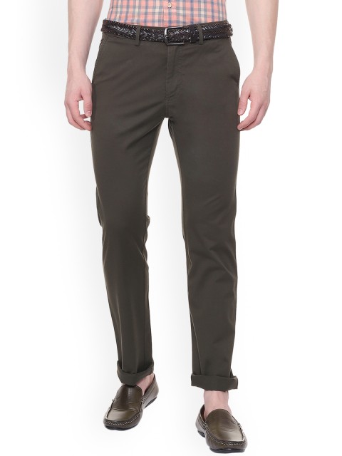 

Allen Solly Men Grey Regular Fit Self Design Regular Trousers
