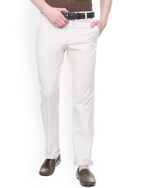 

Allen Solly Men White Regular Fit Solid Regular Trousers
