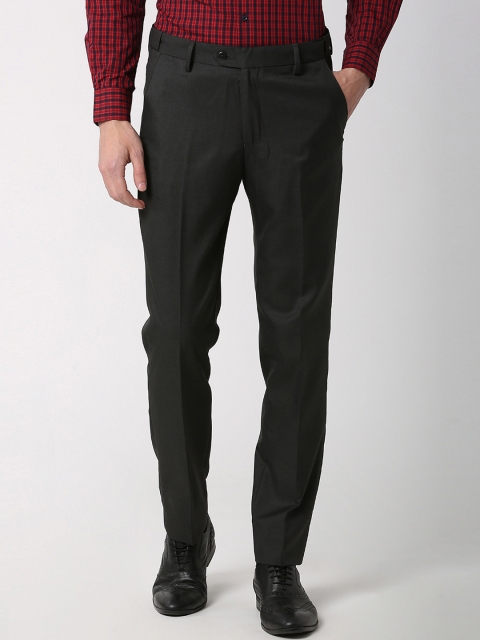 

Peter England Men Black Slim Fit Solid Formal Trousers