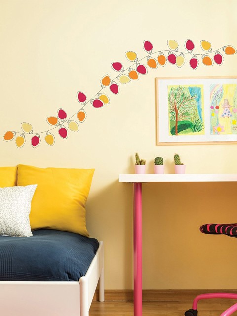 

Asian Paints Unisex Red and Yellow Bulbs Peel and Stick Wall Sticker