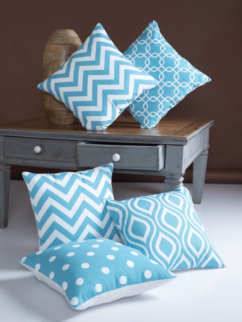 

Alina decor Off-White Set of 5 Geometric Square Cushion Covers
