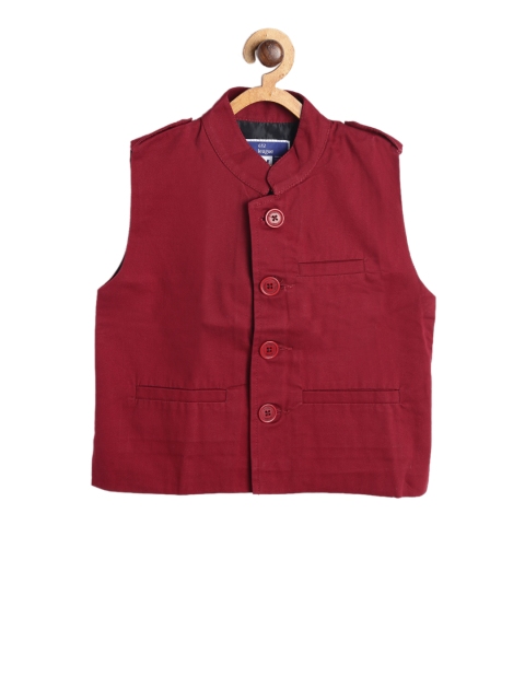 

612 league Boys Red Nehru Jacket, Maroon