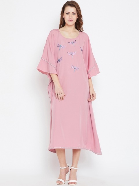 

Bitterlime Women Pink Solid Kaftan Dress