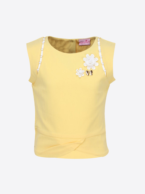 

CUTECUMBER Girls Yellow Solid Top