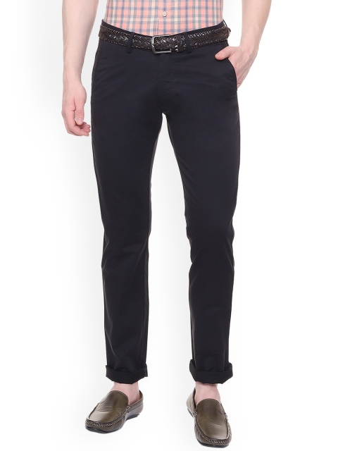 

Allen Solly Men Black Slim Fit Solid Regular Trousers
