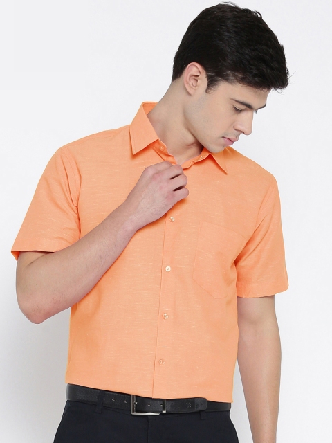 

Hancock Men Orange Slim Fit Solid Formal Shirt