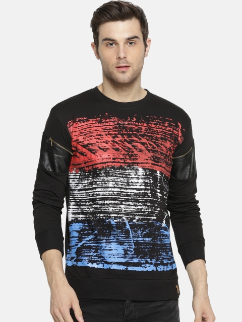 

Campus Sutra Men Black Printed Round Neck T-shirt