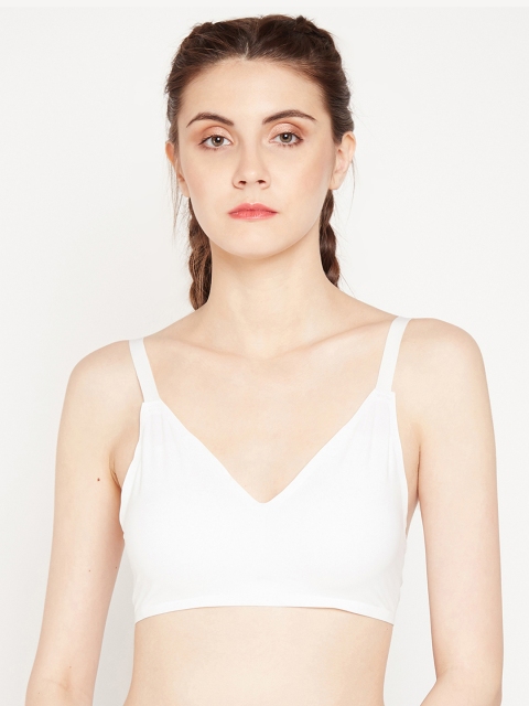 

Lebami White Solid Non-Wired Lightly Padded Sports Bra 225