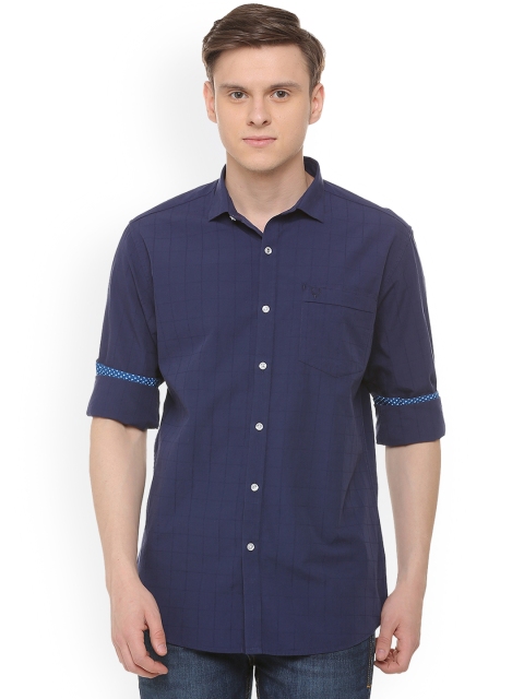 Allen Solly Men Blue Slim Fit Checked Casual Shirt