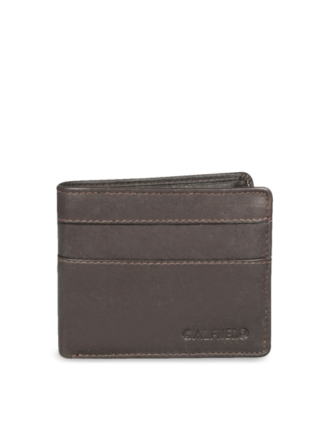 

CALFNERO Men Coffee Brown Solid Leather Two Fold Wallet