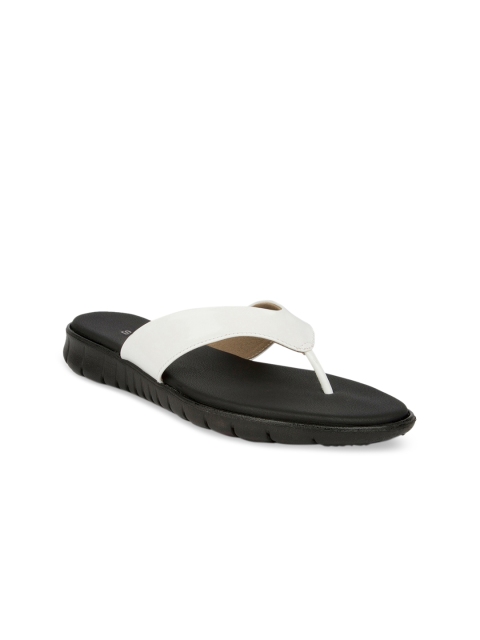 

SOLES Women White Solid Open Toe Flats