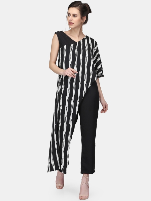 

Eavan Black Striped Basic Jumpsuit