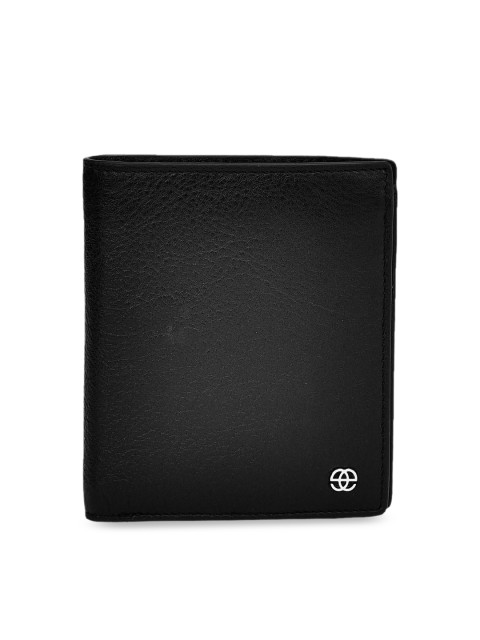 

Eske Men Black Solid Two Fold Leather Wallet