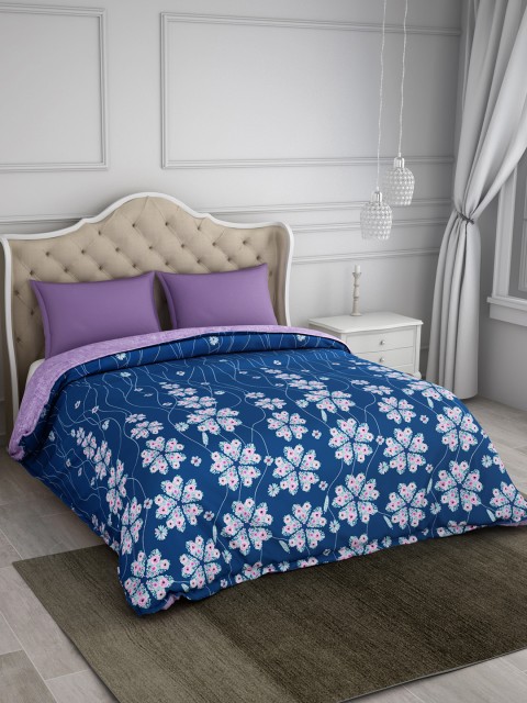 

SPACES Blue Floral AC Room 300 GSM Double Bed Comforter
