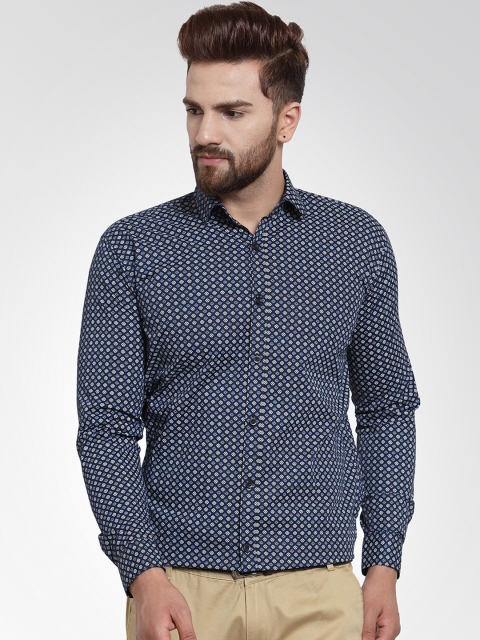 

JAINISH Men Navy Blue Classic Slim Fit Printed Casual Shirt