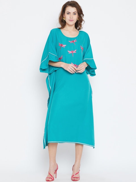 

Bitterlime Women Blue Solid Kaftan Dress