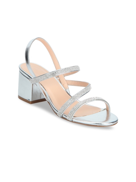 

Truffle Collection Women Silver-Toned Solid Sandals