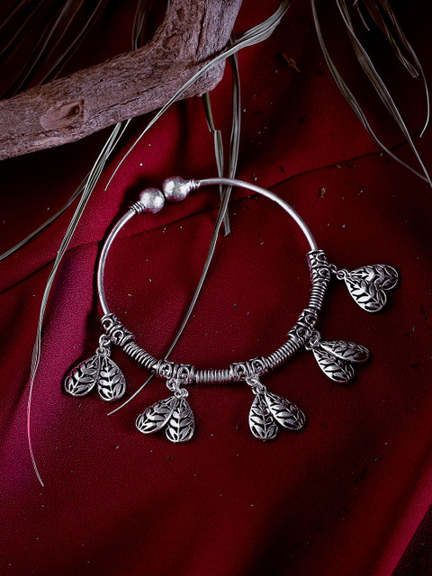 

ZeroKaata Silver-Toned German Silver Cuff Bracelet