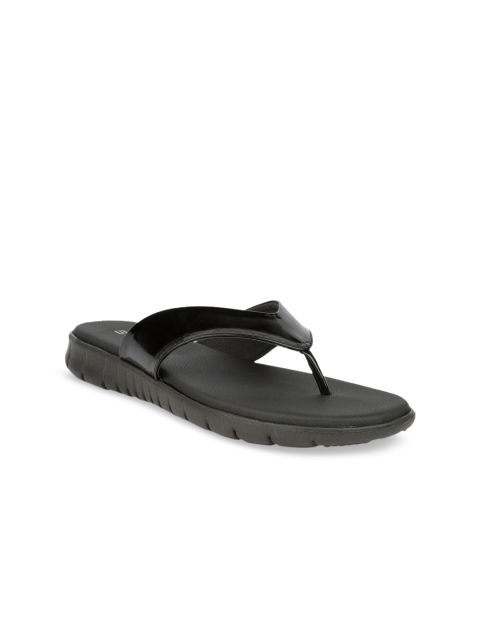 

SOLES Women Black Solid Open Toe Flats