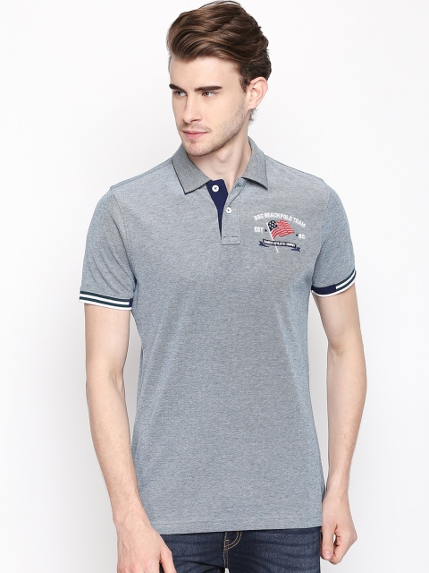 

Basics Men Green Solid Polo Collar Pure Cotton T-shirt