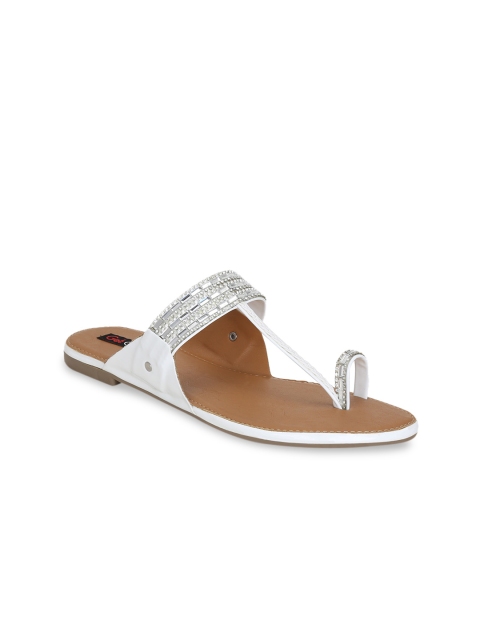 

Get Glamr Women White Embellished One Toe Flats