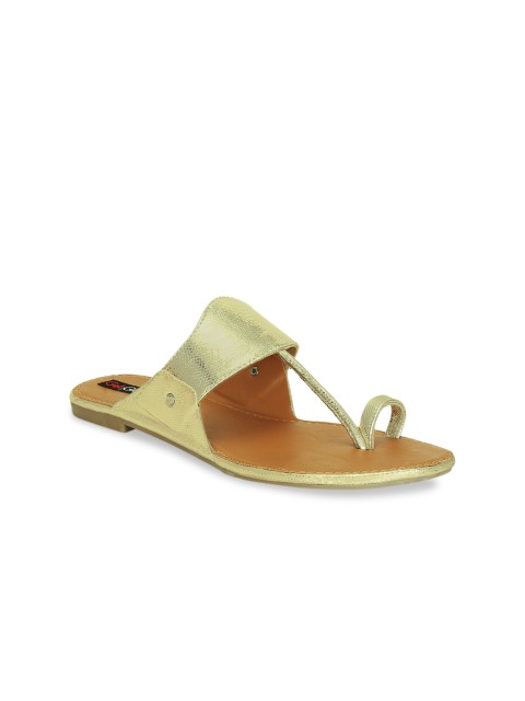 

Get Glamr Women Gold-Toned Solid One Toe Flats