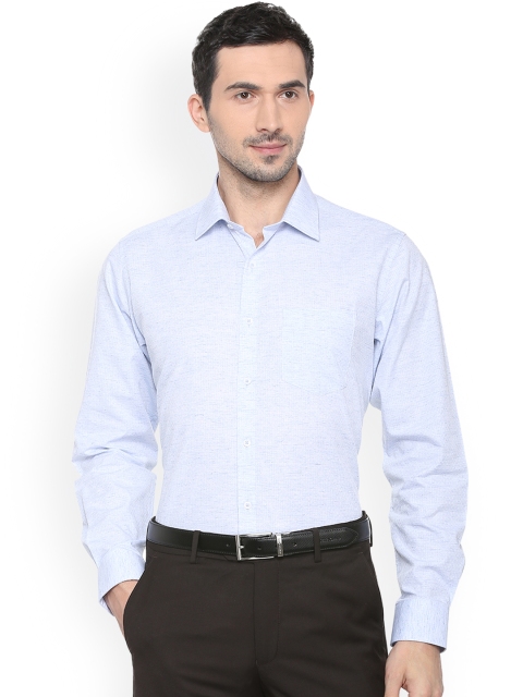 

Van Heusen Men Blue & Off-White Regular Fit Self Design Formal Shirt