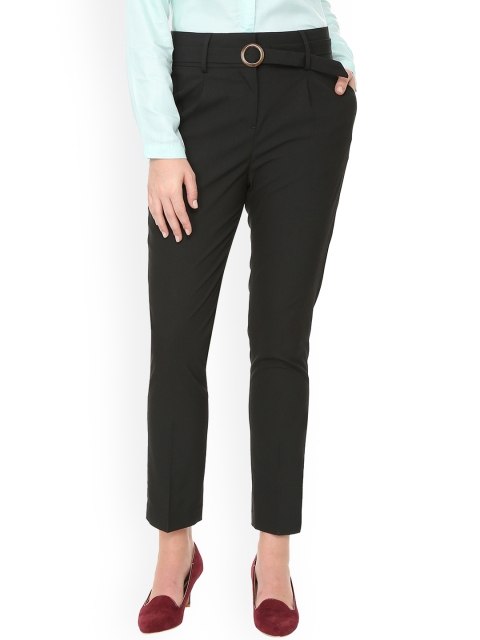 

Van Heusen Women Black Regular Fit Solid Formal Trousers