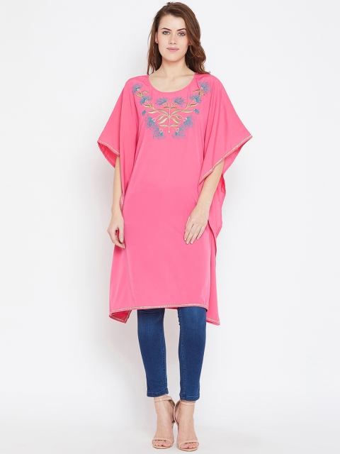 

Bitterlime Pink Embroidered Tunic