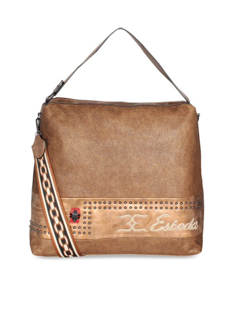 

ESBEDA Brown Embellished Hobo Bag