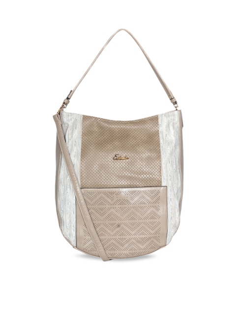 ESBEDA Beige Printed Hobo Bag
