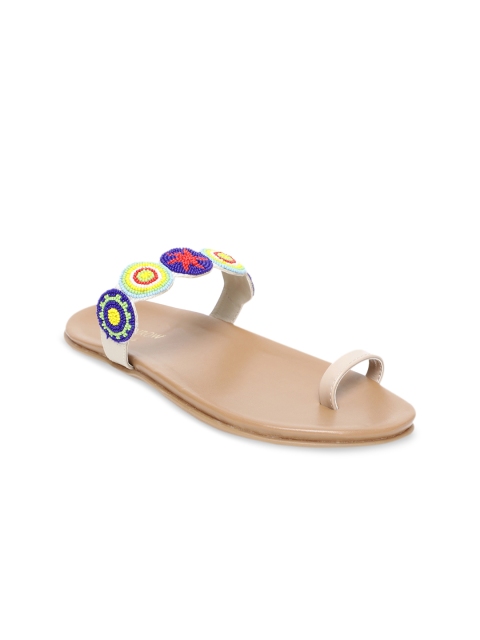 

Monrow Women Multicoloured Solid One Toe Flats, Multi