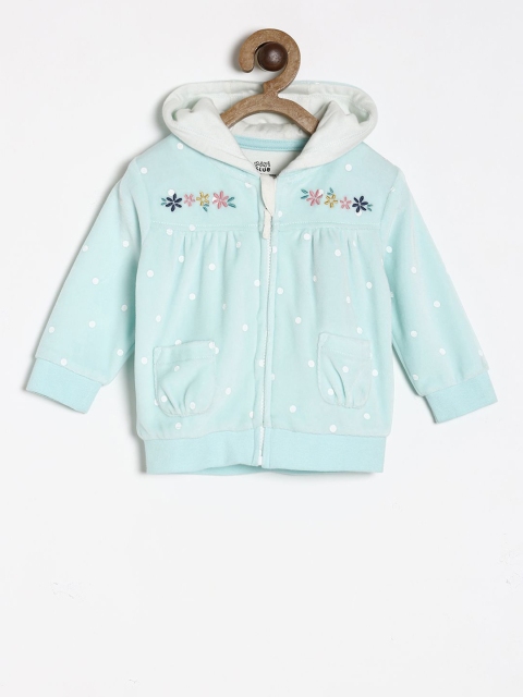 

MINI KLUB Girls Blue Printed Hooded Tailored Jacket