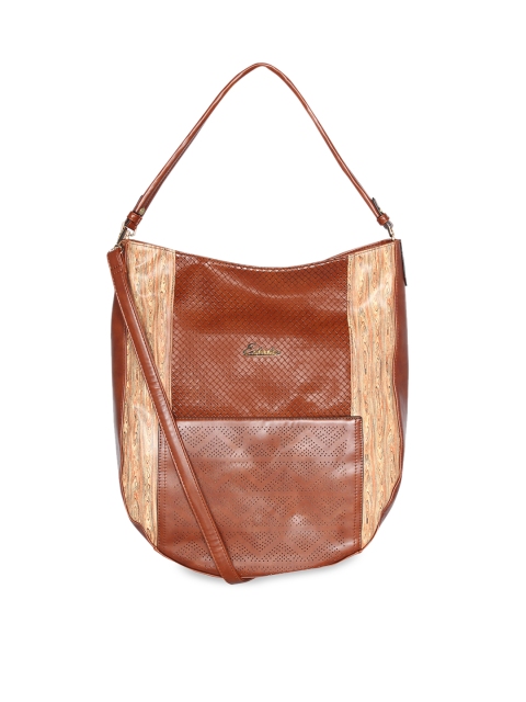 

ESBEDA Tan Brown Printed Hobo Bag