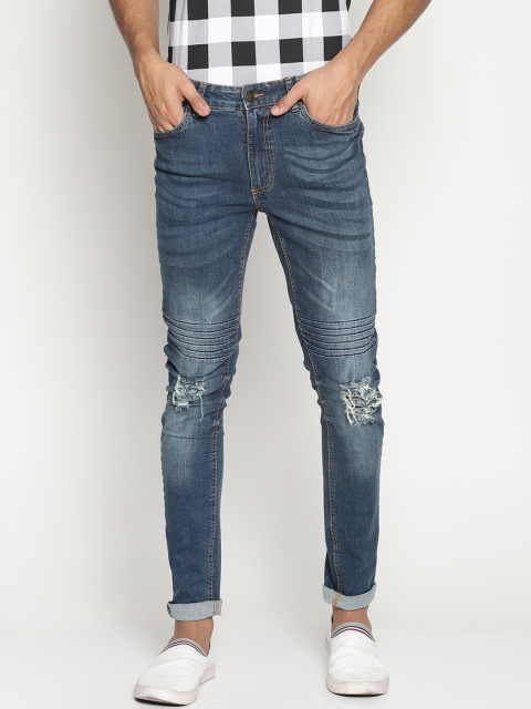 

KULTPRIT Men Blue Skinny Fit Mid-Rise Mildly Distressed Stretchable Jeans