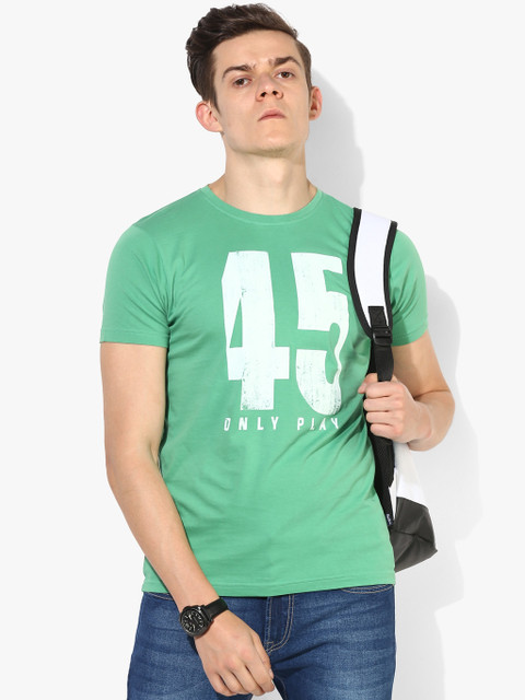 

Pepe Jeans Men Green Printed Round Neck T-shirt